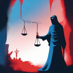 An image of high-quality digital art, depicting a symbolic representation of justice and revenge