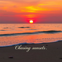 A visually captivating Instagram story featuring a serene sunset over a tranquil beach
