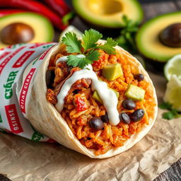 An enticing burrito filled with Filipino adobo, created for a magazine cover