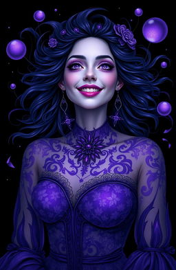 A mystical and alluring woman, embodying the essence of madness and creativity