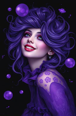 A mystical and alluring woman, embodying the essence of madness and creativity