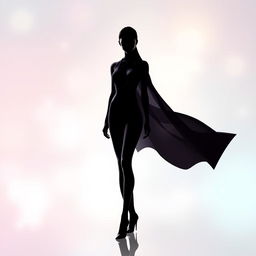 A sleek and stylish digital artwork featuring an elegant silhouette of a slim, modern figure standing confidently
