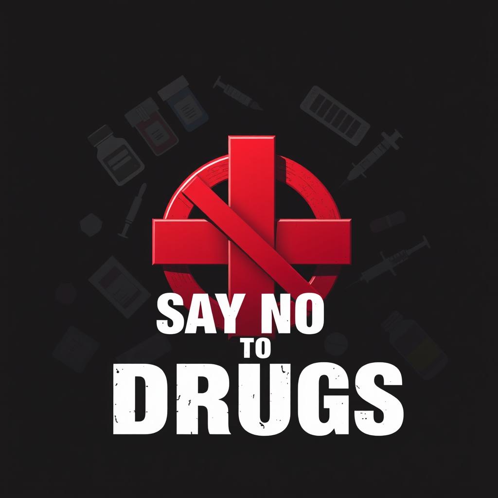 A powerful visual representation of an anti-drug campaign, featuring a bold and striking graphic