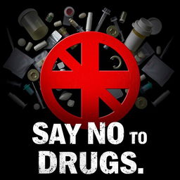 A powerful visual representation of an anti-drug campaign, featuring a bold and striking graphic