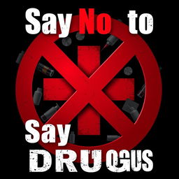 A powerful visual representation of an anti-drug campaign, featuring a bold and striking graphic
