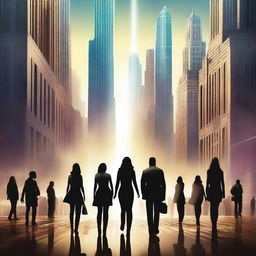 This is a high-quality digital art image of a Broadway production based on the book 'Divergent'