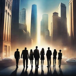 This is a high-quality digital art image of a Broadway production based on the book 'Divergent'