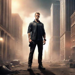 This is a high-quality digital art image of Tobias Eaton, a character from the Divergent series