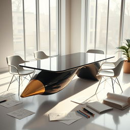 An imaginative and unique design concept merging a table and a pen