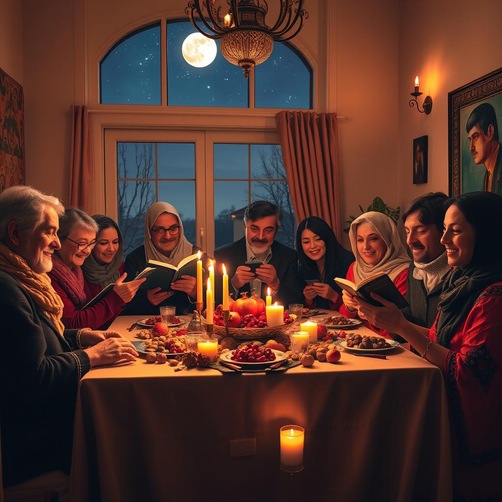 A beautiful celebration of Yalda Night, featuring a warm and cozy ambiance