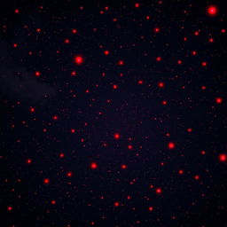 A vast night sky filled with millions of stars, all glowing in shades of red