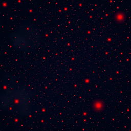A vast night sky filled with millions of stars, all glowing in shades of red