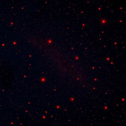 A vast night sky filled with millions of stars, all glowing in shades of red