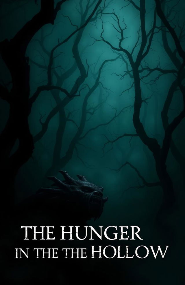 A dark and atmospheric forest setting, with twisted trees and dense fog, creating an eerie and isolated mood