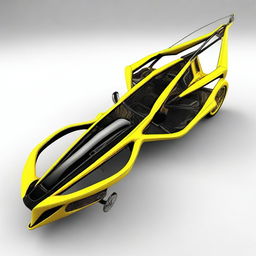 This is a high-quality digital art image of a yellow and black slingshot