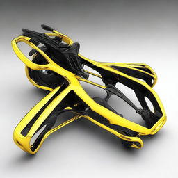 This is a high-quality digital art image of a yellow and black slingshot