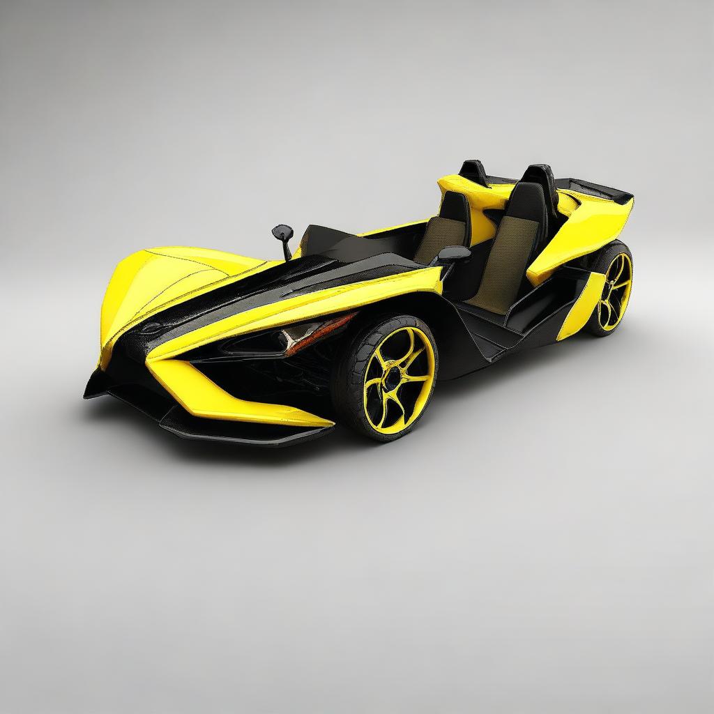 This is a high-quality digital art image of a yellow and black slingshot