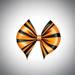 This is a high-quality digital art image showcasing an orange and black bow