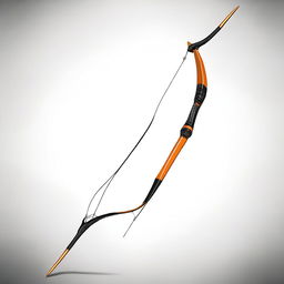 This is a high-quality digital art image showcasing an orange and black longbow