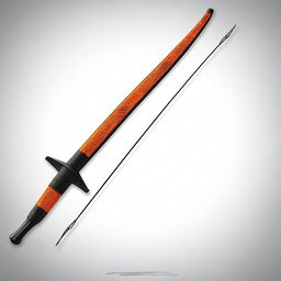 This is a high-quality digital art image showcasing an orange and black longbow