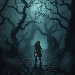 A dark and eerie place called 'El Olvidadero', where everything is shrouded in thick, swirling mist and shadows loom ominously