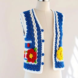 A simple yet cute crochet vest with an Irish crochet theme, featuring intricate design elements