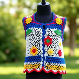 A simple yet cute crochet vest with an Irish crochet theme, featuring intricate design elements