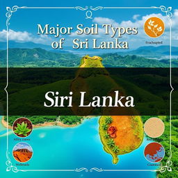 A visually striking cover page design titled 'Major Soil Types of Sri Lanka'