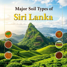 A visually striking cover page design titled 'Major Soil Types of Sri Lanka'