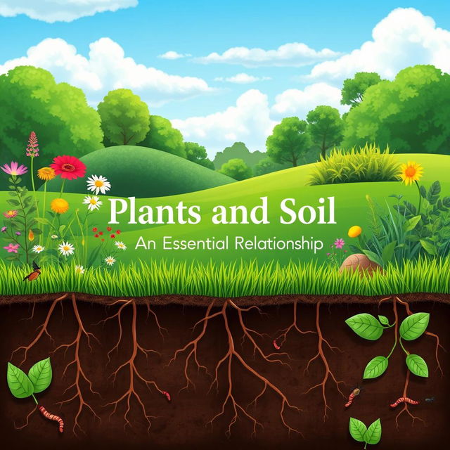 A beautifully designed cover page for a report on plants and soil