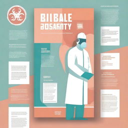 A high-quality digital art image of a professional cover page focused on BIOSafety