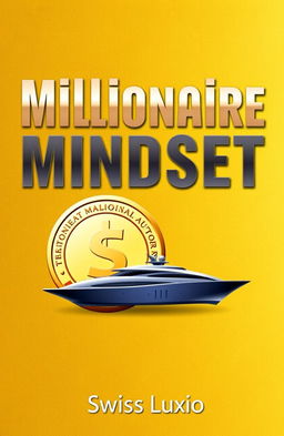 A luxurious gold background with a subtle, elegant texture, featuring a prominent image of a shiny gold coin and a luxurious yacht
