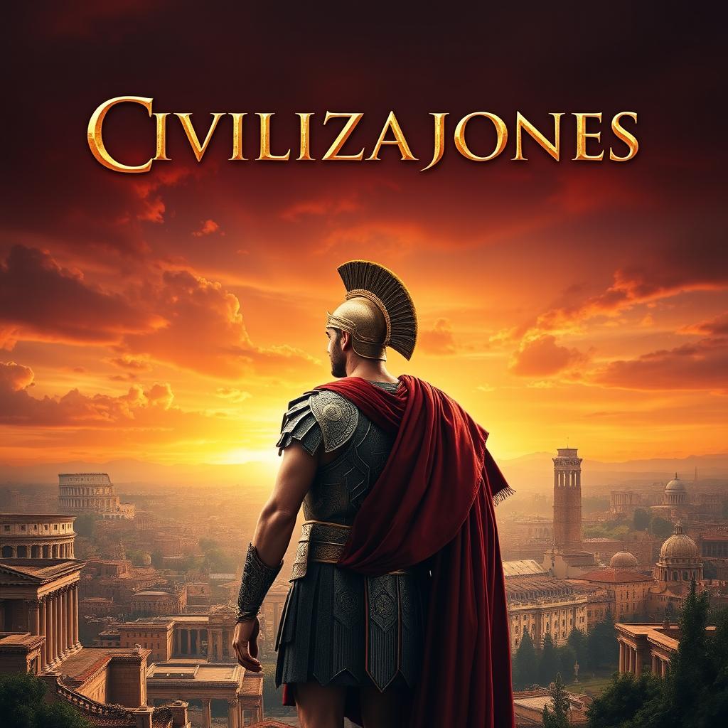 An epic movie poster for a film set in the High Empire of Ancient Rome, featuring the title 'Civilizaciones' prominently displayed at the top in a grand, classical font