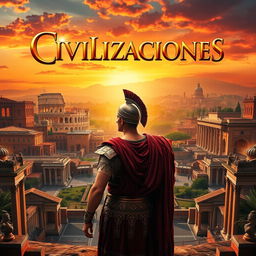 An epic movie poster for a film set in the High Empire of Ancient Rome, featuring the title 'Civilizaciones' prominently displayed at the top in a grand, classical font