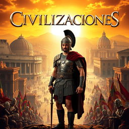 A legendary movie poster for a film set in the High Empire of Ancient Rome, titled 'Civilizaciones'
