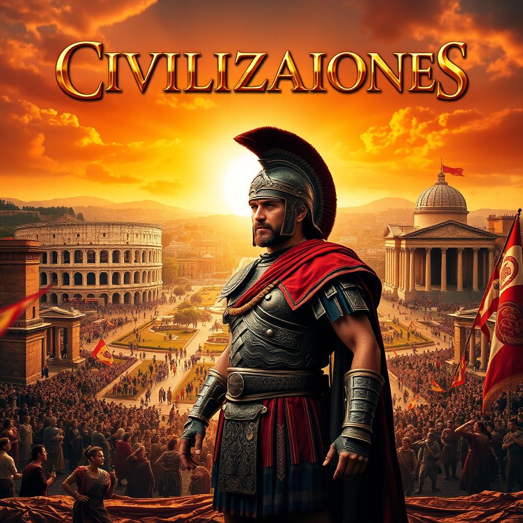 A legendary movie poster for a film set in the High Empire of Ancient Rome, titled 'Civilizaciones'