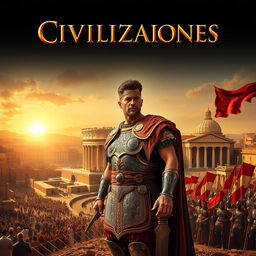 A legendary movie poster for a film set in the High Empire of Ancient Rome, titled 'Civilizaciones'