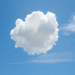 A beautiful, fluffy white cloud floating in a vivid blue sky