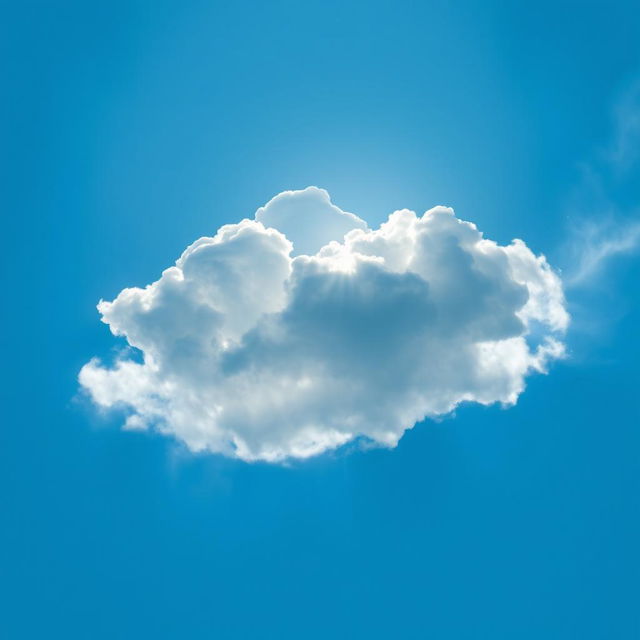 A beautiful, fluffy white cloud floating in a vivid blue sky