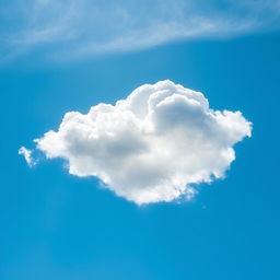 A beautiful, fluffy white cloud floating in a vivid blue sky
