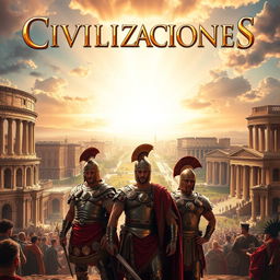 A legendary movie poster for a film set in the High Empire of Ancient Rome, featuring the title 'CIVILIZACIONES' prominently displayed in large, dramatic, classical font at the top