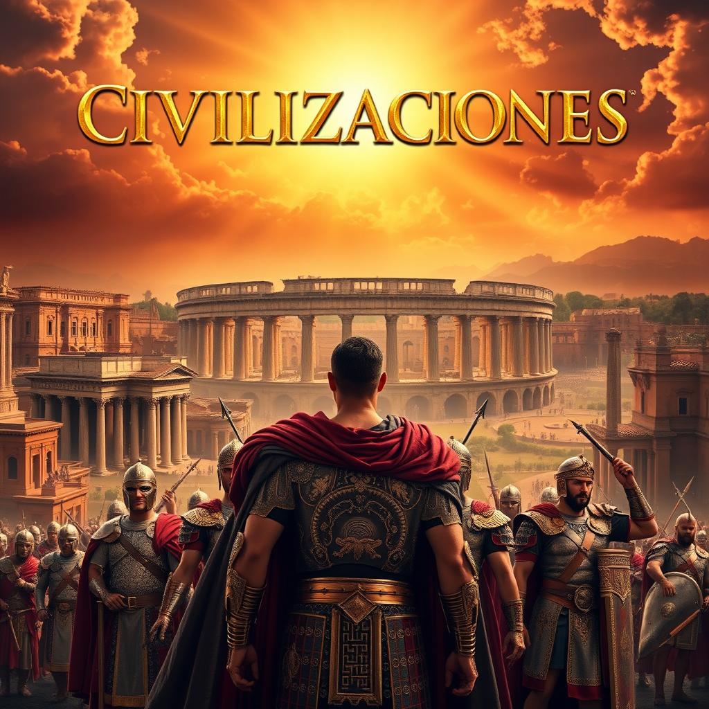 A legendary movie poster for a film set in the High Empire of Ancient Rome, featuring the title 'CIVILIZACIONES' prominently displayed in large, dramatic, classical font at the top