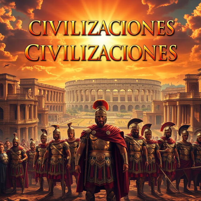 A legendary movie poster for a film set in the High Empire of Ancient Rome, featuring the title 'CIVILIZACIONES' prominently displayed in large, dramatic, classical font at the top