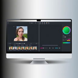 A digital design of an advanced photo editing software interface