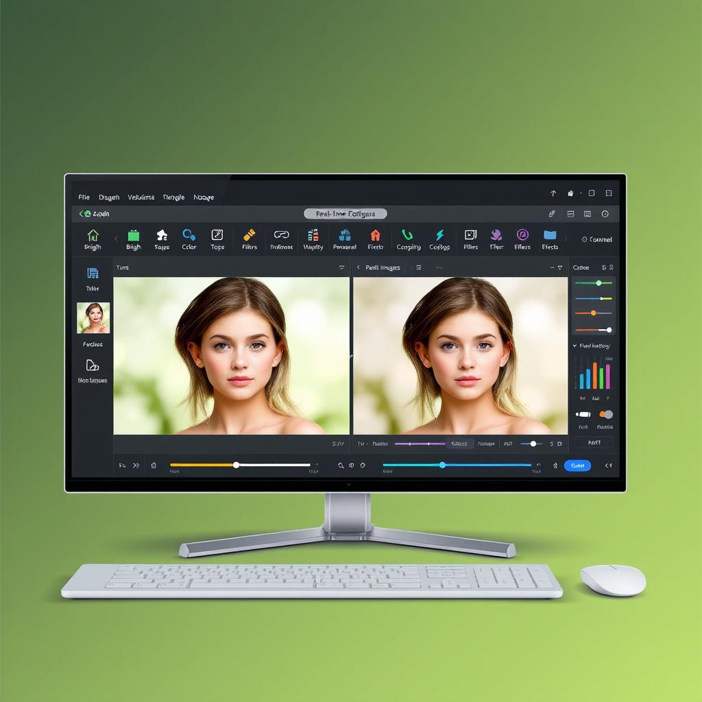 A digital design of an advanced photo editing software interface