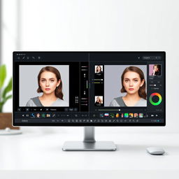 A digital design of an advanced photo editing software interface