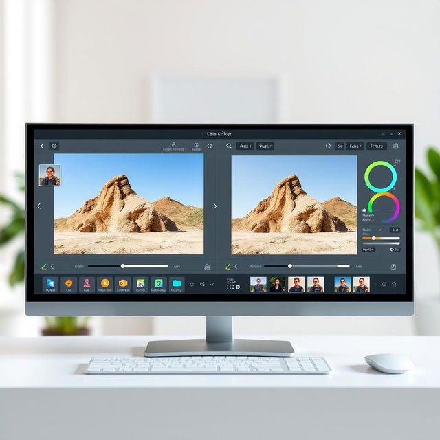 A digital design of an advanced photo editing software interface