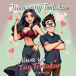A book cover illustration for a novel titled 'Jiwa yang Tertukar'