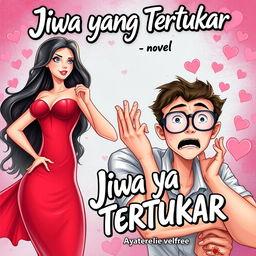 A book cover illustration for a novel titled 'Jiwa yang Tertukar'