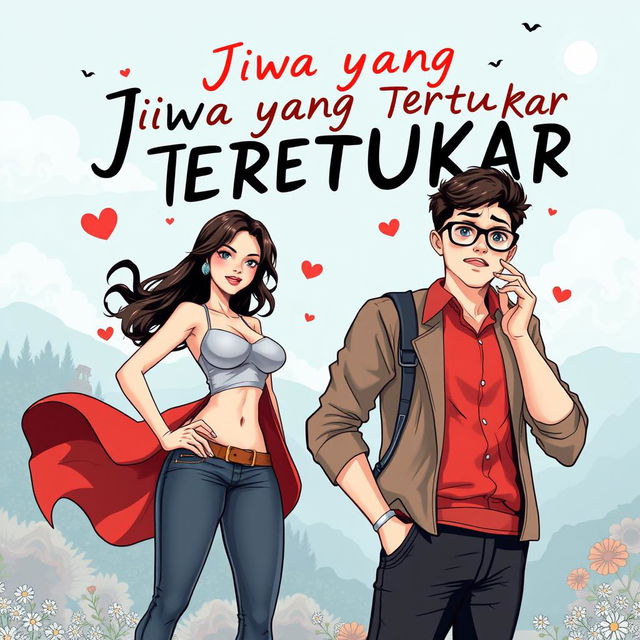 A captivating cover for a novel titled 'Jiwa yang Tertukar'